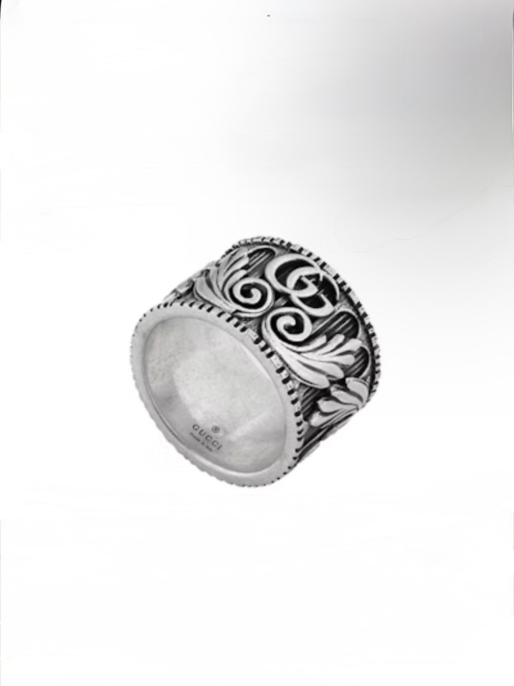 Gucci Garden Arabesque GG Wide Ring 925 Sterling Silver Size 5.5 (Gucci 11)